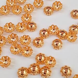 Gold Plated 6mm Fancy‎ Bead Caps